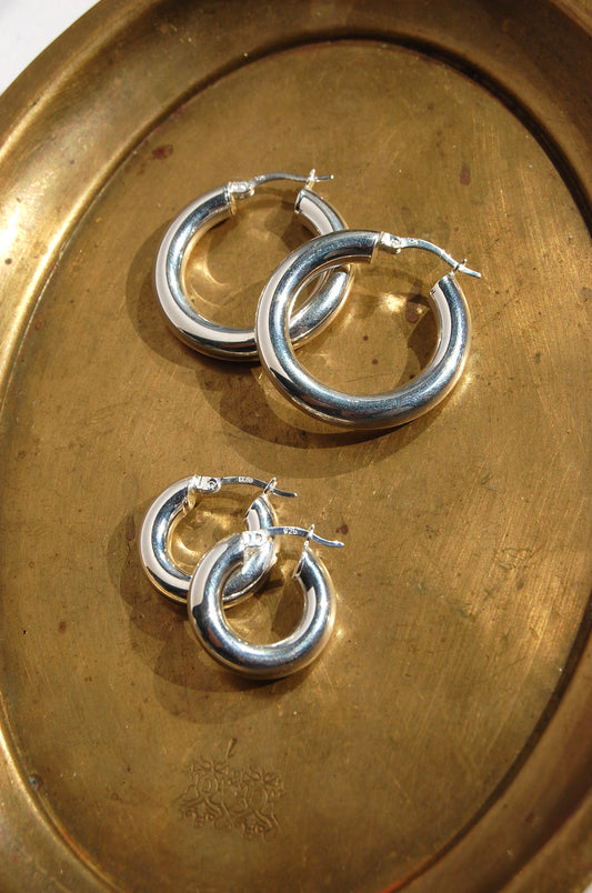 Chunky Hoops Silver